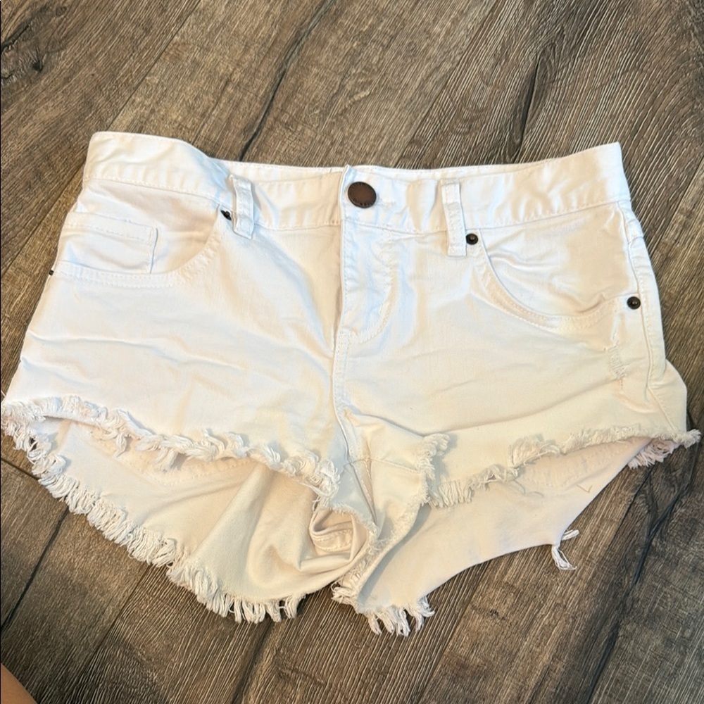 O'Neill White Distressed Jean Shorts High-Waisted Daisy Duke Style! 😉